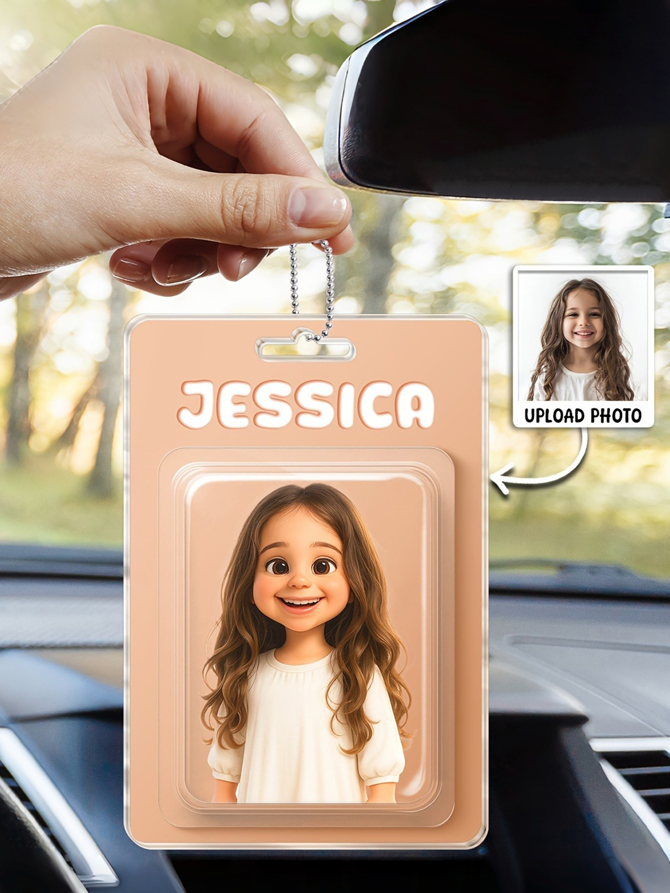 Customized Acrylic Car Ornaments Featuring Personal Photos in Your Preferred Animation Style